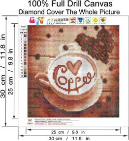 img 3 attached to ☕️ AIRDEA Love Diamond Painting Kits: 5D Full Drill Round Diamond Art for Kids and Adults - Coffee Theme, DIY Gem Painting Embroidery for Home Wall Decor 30x30 cm