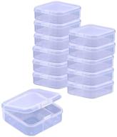 📦 set of 12 clear plastic bead storage containers - small jewelry beads organizer cases with lids, 2.1x2.1x0.8 inches logo