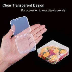 img 1 attached to 📦 Set of 12 Clear Plastic Bead Storage Containers - Small Jewelry Beads Organizer Cases with Lids, 2.1x2.1x0.8 Inches