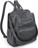 🎒 uto pu leather women's backpack purse convertible single shoulder tote bag - stylish ladies rucksack logo