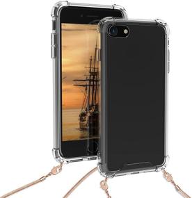 img 1 attached to Stylish Crossbody TPU Phone Cover for iPhone 👜 7/8 / SE (2020) - Transparent/Rose Gold - kwmobile