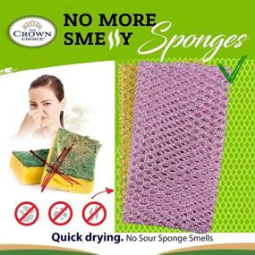 img 2 attached to 🧼 Premium Korean-Made Dish Rags (6PCs) – Tough Non-Scratch Scrub Pads for Ultimate Dishwashing – Ditch Smelly Sponges & Switch to No Odor Netted Cloths – Heavy Duty & Long Lasting!