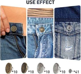 img 1 attached to 👖 40 Sets of 20mm Removable Jeans Buttons: Stylish No-sew Metal Buttons for Easy Pants Replacement (with Box Included)