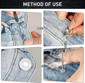 img 2 attached to 👖 40 Sets of 20mm Removable Jeans Buttons: Stylish No-sew Metal Buttons for Easy Pants Replacement (with Box Included)