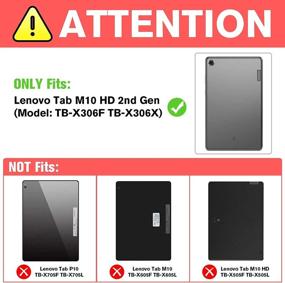 img 3 attached to 📱 Lenovo Tab M10 HD 2nd Gen 10.1 Inch 2020 Case - Premium PU Leather Folio Stand Cover with Pen Holder and Card Pocket - Black