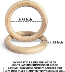 img 2 attached to A2ZCARE Gymnastic Rings: Adjustable Buckle, Long Straps, Non-Slip Training Rings for Full Body Workout at Home Gym