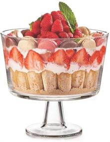 img 1 attached to 🍮 European Trifle Bowl with Pedestal by Royalty Art - Elegant Round Dessert Display Stand for Cakes, Pastries, and Baked Goods, Modern Design with Crystal-Clear Glass - X Quart Capacity