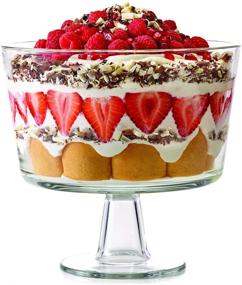 img 2 attached to 🍮 European Trifle Bowl with Pedestal by Royalty Art - Elegant Round Dessert Display Stand for Cakes, Pastries, and Baked Goods, Modern Design with Crystal-Clear Glass - X Quart Capacity