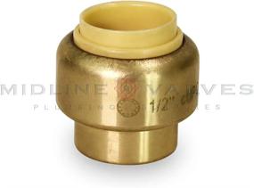 img 3 attached to 🔌 UPSE12 Pushlock Plug End Cap Pipe Fitting, 1/2 Inch, Brass – Push to Connect Pex, Copper, CPVC