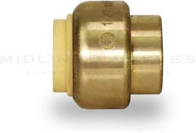 img 1 attached to 🔌 UPSE12 Pushlock Plug End Cap Pipe Fitting, 1/2 Inch, Brass – Push to Connect Pex, Copper, CPVC