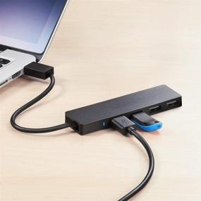 img 1 attached to 🖥️ MMOBIEL Ultra Slim 4-Port USB 2.0 Data Hub Adapter - Black