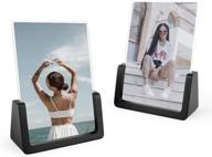 🖼️ waysse wooden black picture frames - 4x6 photo frame 2 pack with wood base & high definition acrylic glass covers - rustic frames for wall or tabletop display (vertical) логотип