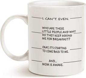 img 1 attached to 👩 MAUAG Funny Coffee Mug for Mother's Day: I Can't Even and Mom is Awake Ceramic Cup, 11 Oz