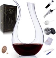 physkoa wine decanter set with accessories – lead-free crystal wine carafe, hand-blown red wine aerator decanter, u shape design for intense aerating. ideal wine gifts for women. (50oz) логотип