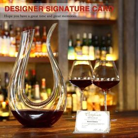 img 1 attached to Physkoa Wine Decanter Set with Accessories – Lead-Free Crystal Wine Carafe, Hand-Blown Red Wine Aerator Decanter, U Shape Design for Intense Aerating. Ideal Wine Gifts for Women. (50oz)