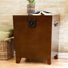 img 3 attached to 🔺 SEI Furniture Pyramid Storage Trunk: Stylish Espresso End Table with Functional Storage