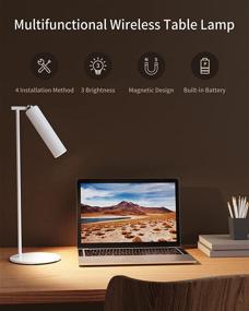 img 3 attached to 💡 Kavilo 4-in-1 LED Desk Lamp: Rechargeable, Magnetic, Touch Control, and Clip-on Light for Home Office, Bedside Reading, Flashlight, and Wall Mount