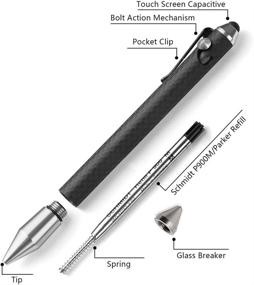 img 3 attached to 🖊️ 5.9-inch Cool Hand Bazooka Style Bolt Action Pen with Stylus for Touchscreen, Carbon Fiber Body, Pocket Clip, Assorted Colors