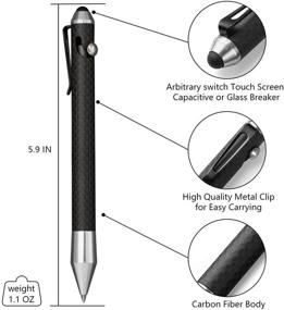 img 2 attached to 🖊️ 5.9-inch Cool Hand Bazooka Style Bolt Action Pen with Stylus for Touchscreen, Carbon Fiber Body, Pocket Clip, Assorted Colors