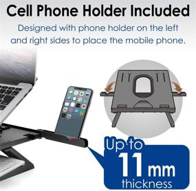 img 1 attached to ELECOM Foldable Portable Stand with Phone Holder and Storage for Laptop, Notebook, Tablet up to 15.6 - Black (PCA-LTSH8BK)