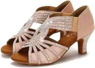 👠 women's rhinestone ballroom dance shoes latin salsa practice wedding crystal shoes with 2.5in heels - yt06 logo