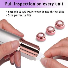 img 1 attached to Flawless Facial Hair Remover Replacement Heads - 18K Rose Gold, 4 Count - for Women by First Generation Finishing Touch