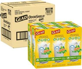 img 4 attached to 🗑️ 8 Gallon White Trash Bags - OdorShield with Gain Original and Febreze Freshness, 26ct, Pack of 6 (Package May Vary)