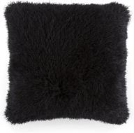 🖤 lavish home oversized black square luxury plush floor/throw pillow – shag faux fur glam decor cushion for bedroom, living room, or dorm logo