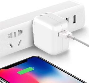 img 1 attached to 12W 2.4A USB Wall Charger for iPad, iPod, iPhone - Compatible with iPad 4 3 2 / Mini / Air 2 / Pro, iPhone 11 / X Xs Max XR / 8 / 7 / 6 6s Plus - Portable Charger Adapter Plug and Charging Cable