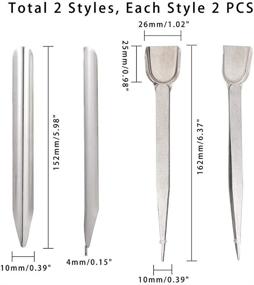 img 3 attached to 🔧 PH PandaHall 4pcs Handy Tweezers: Beading Tweezers with Built-in Scoop for Seed Beads & Diamond Jewelry Making
