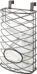 img 4 attached to 🛍️ SunnyPoint Over Cabinet Kitchen Storage Organizer: Convenient Holder or Basket for Hanging Over Cabinet Doors in Kitchen/Pantry - Efficiently Holds up to 50 Plastic Shopping Bags (BROWN)