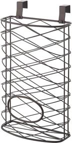 img 1 attached to 🛍️ SunnyPoint Over Cabinet Kitchen Storage Organizer: Convenient Holder or Basket for Hanging Over Cabinet Doors in Kitchen/Pantry - Efficiently Holds up to 50 Plastic Shopping Bags (BROWN)