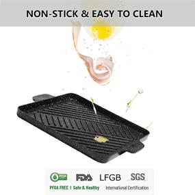 img 2 attached to 🍳 12 Inch Square Grill Pan with Nonstick Granite Coating - ESLITE LIFE