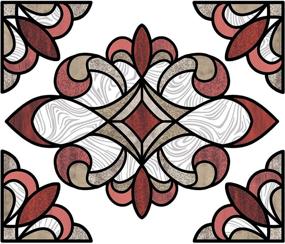 img 2 attached to 🔴 InHome NH2416 Red Westwood Stained Glass Window Film: Elevate your Décor with Stunning Reds