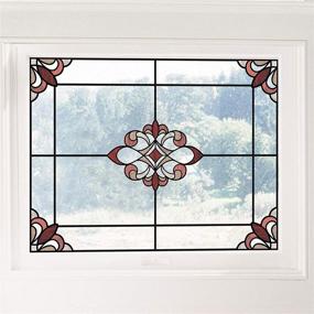 img 1 attached to 🔴 InHome NH2416 Red Westwood Stained Glass Window Film: Elevate your Décor with Stunning Reds