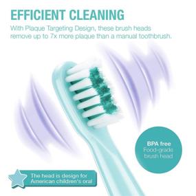 img 3 attached to 🦷 Vekkia Children's Electric Toothbrush Heads - Enhance Plaque Removal by 7 Times, Rounded 3D Curved Soft Bristles, Effective & Gentle Teeth Cleaning, Ideal for Small Kids' Mouth, Blue (Set of 4)