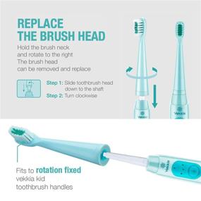 img 2 attached to 🦷 Vekkia Children's Electric Toothbrush Heads - Enhance Plaque Removal by 7 Times, Rounded 3D Curved Soft Bristles, Effective & Gentle Teeth Cleaning, Ideal for Small Kids' Mouth, Blue (Set of 4)