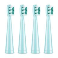 🦷 vekkia children's electric toothbrush heads - enhance plaque removal by 7 times, rounded 3d curved soft bristles, effective & gentle teeth cleaning, ideal for small kids' mouth, blue (set of 4) logo