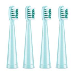 img 4 attached to 🦷 Vekkia Children's Electric Toothbrush Heads - Enhance Plaque Removal by 7 Times, Rounded 3D Curved Soft Bristles, Effective & Gentle Teeth Cleaning, Ideal for Small Kids' Mouth, Blue (Set of 4)