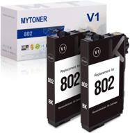 🖨️ premium 2-pack mytoner remanufactured ink cartridge for epson 802/802xl - black ink replacement for workforce pro wf-4720/4730/4734/4740, ec-4020/4030/4040 printer logo