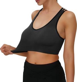 img 3 attached to COMENOLE Women's Cross Back Padded Sports Bra - Medium Support Wirefree Yoga Bra for Running and Active Lifestyles