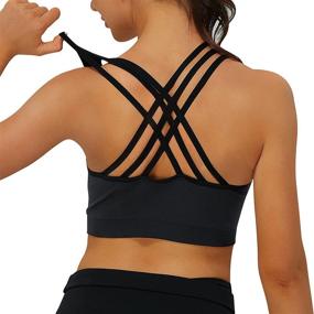 img 1 attached to COMENOLE Women's Cross Back Padded Sports Bra - Medium Support Wirefree Yoga Bra for Running and Active Lifestyles