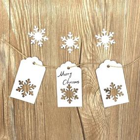 img 1 attached to 🎄 Whaline 100 Pcs Christmas Kraft Paper Tags | Snowflake Shaped Hang Labels with 30 Meters Twine for DIY Arts, Crafts, Wedding, Thanksgiving, and Holiday Decorations (White)