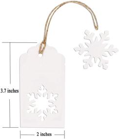 img 3 attached to 🎄 Whaline 100 Pcs Christmas Kraft Paper Tags | Snowflake Shaped Hang Labels with 30 Meters Twine for DIY Arts, Crafts, Wedding, Thanksgiving, and Holiday Decorations (White)