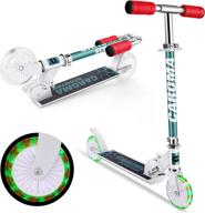 🛴 adjustable handlebar folding kick scooter for kids ages 3-12, light up wheels scooter for boys and girls logo