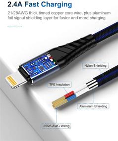 img 1 attached to 🔌 1фт кабель зарядки для iPhone 3 шт., короткие кабели CyvenSmart Lightning, нейлоновая оплетка, 1 фут данных синхронизации кабеля зарядки для iPhone USB для iPhone 11/11 Pro / 11 Pro Max / XS / XS Max / XR / X / 8 (синий)