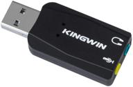 kingwin usb external stereo 3d sound adapter - plug & play, usb bus-powered, c-media chipset, no external power required | windows & mac compatible - no driver needed logo