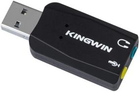 img 4 attached to Kingwin USB External Stereo 3D Sound Adapter - Plug & Play, USB Bus-Powered, C-Media Chipset, No External Power Required | Windows & Mac Compatible - No Driver Needed