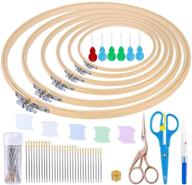🧵 complete embroidery hoop kit: 72pcs embroidery hoops, 6 cross stitch hoop sets, needle set & threaders logo