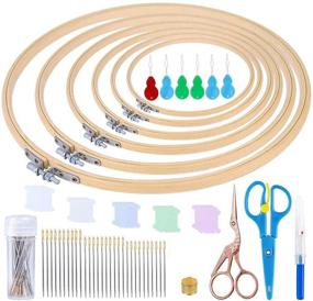 img 4 attached to 🧵 Complete Embroidery Hoop Kit: 72Pcs Embroidery Hoops, 6 Cross Stitch Hoop Sets, Needle Set & Threaders